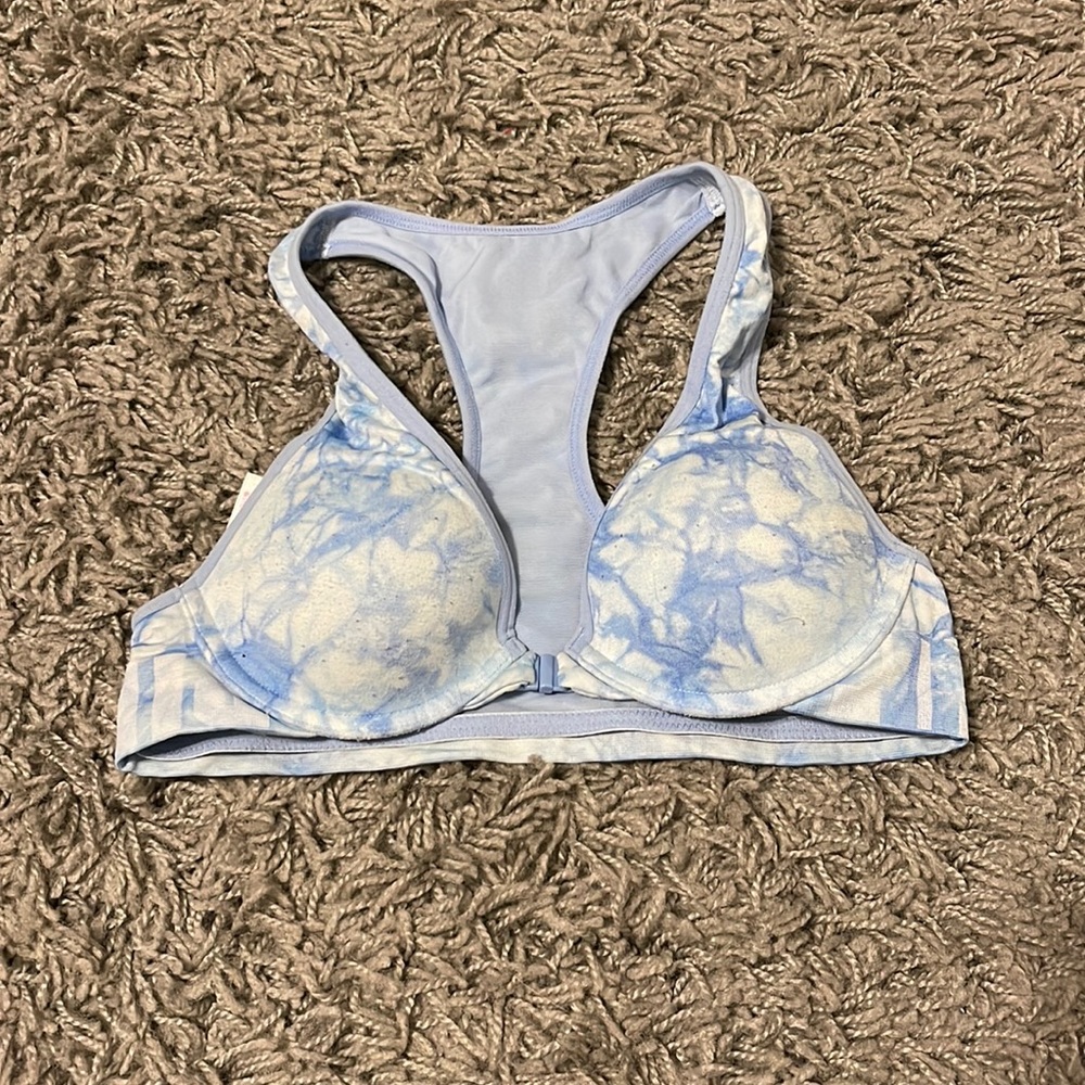 Pink tie dye blue push up sports bra size 32b